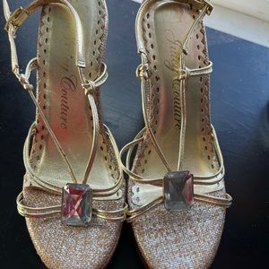 Juicy couture gold and silver wedges
